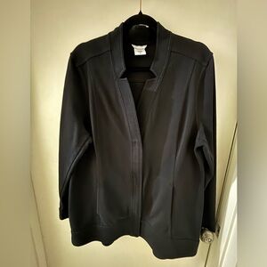 CAbi Black Zip-Front Bomber Jacket